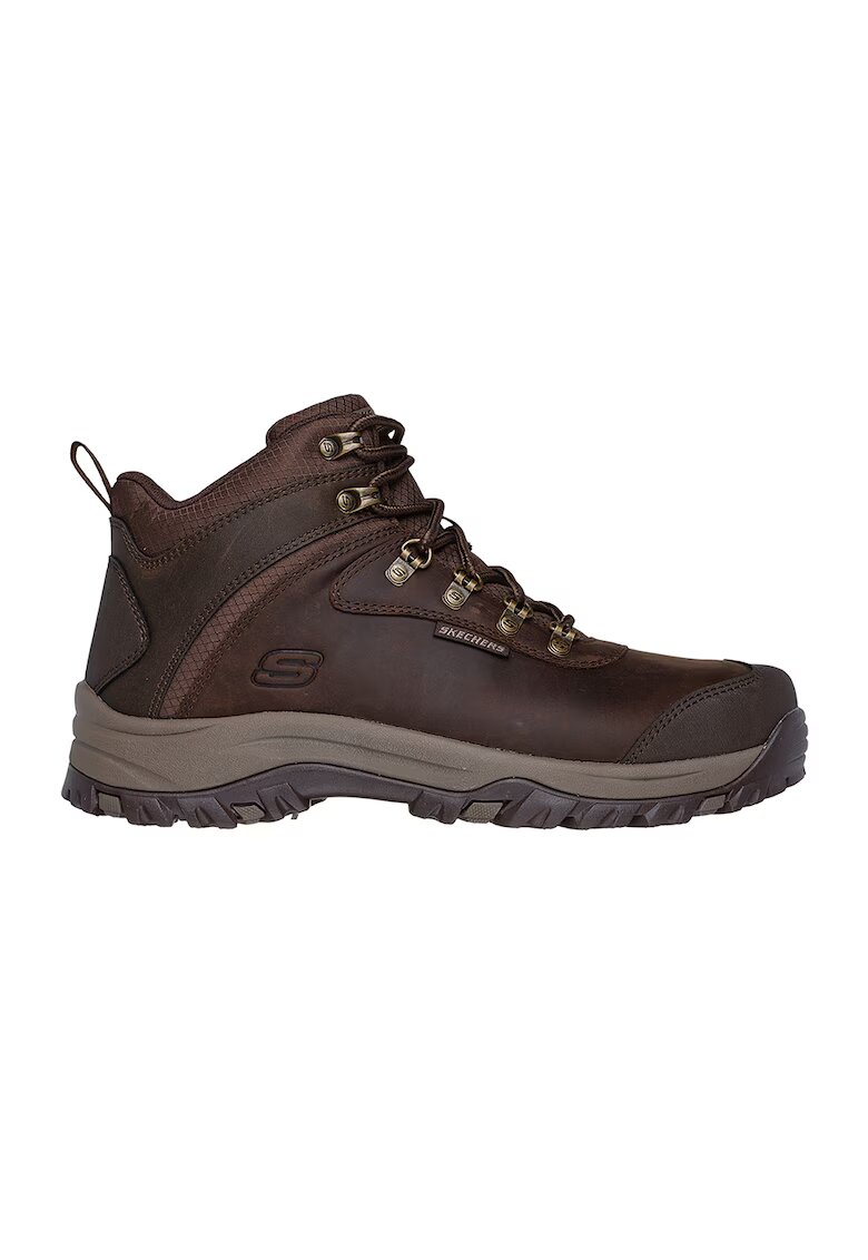 Skechers Ghete cu detaliu logo - Maro inchis