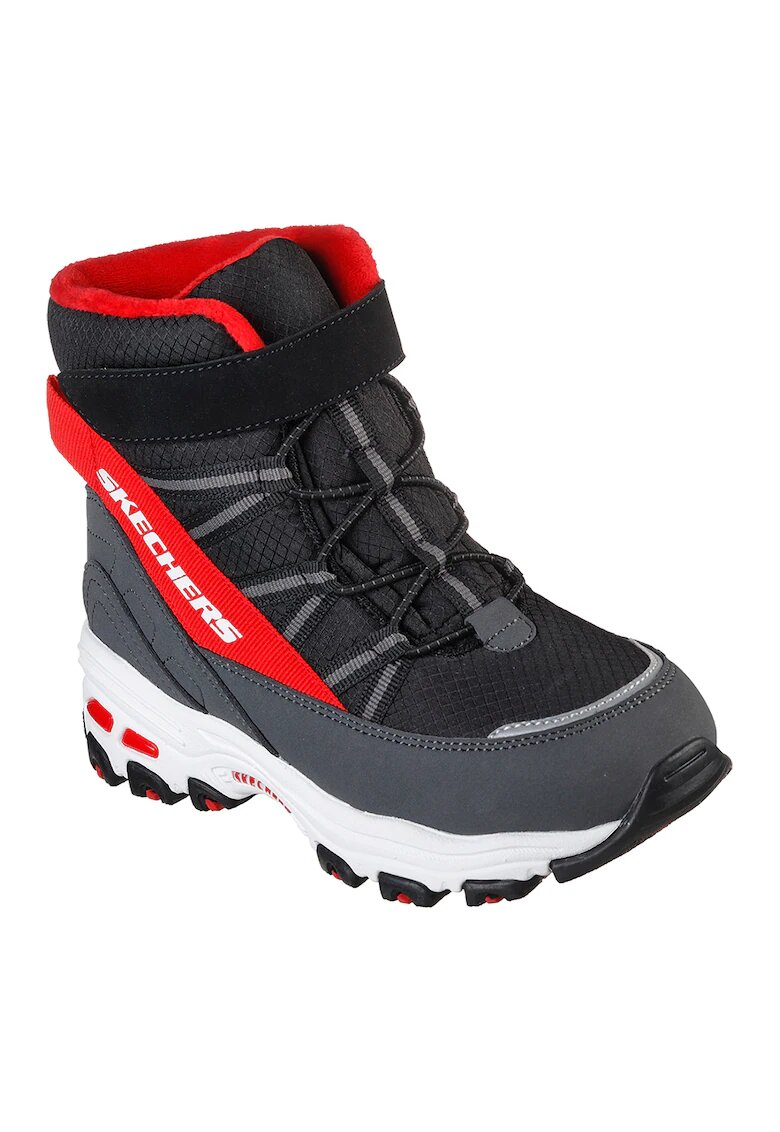 Skechers Ghete cu garnituri din material textil D'Lites - Rosu/Negru
