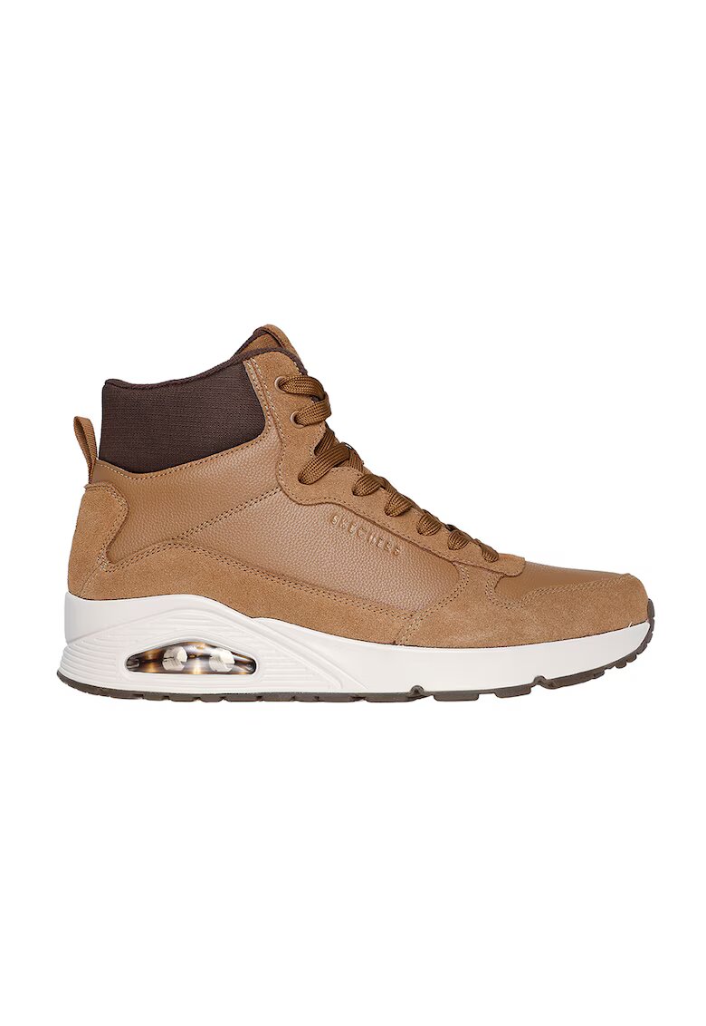 Skechers Ghete cu insertii de piele intoarsa - Maro camel