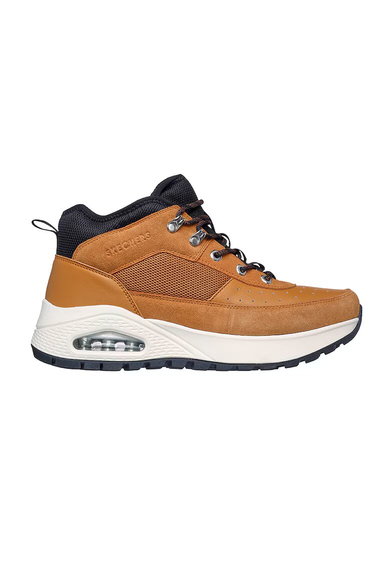 Skechers Ghete cu insertii de piele intoarsa - Maro camel