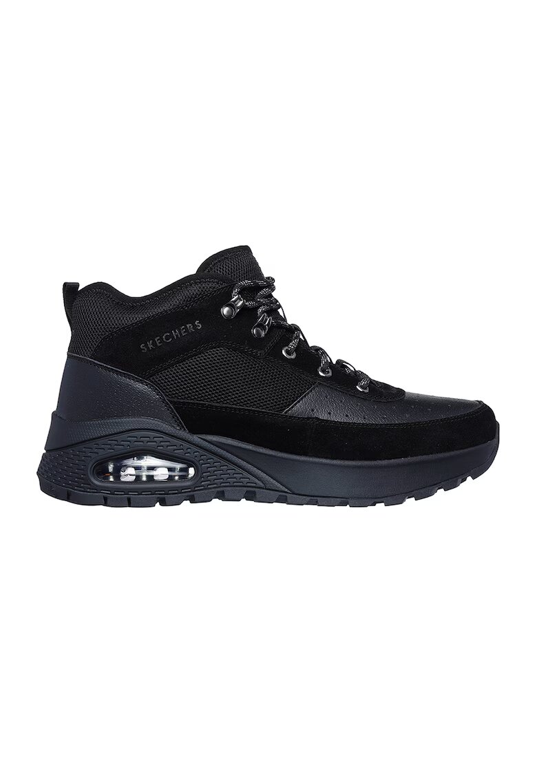 Skechers Ghete cu insertii de piele intoarsa - Negru