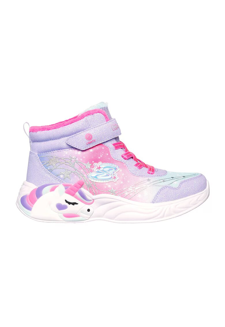 Skechers Ghete cu model si LED-uri - Lila/Roz