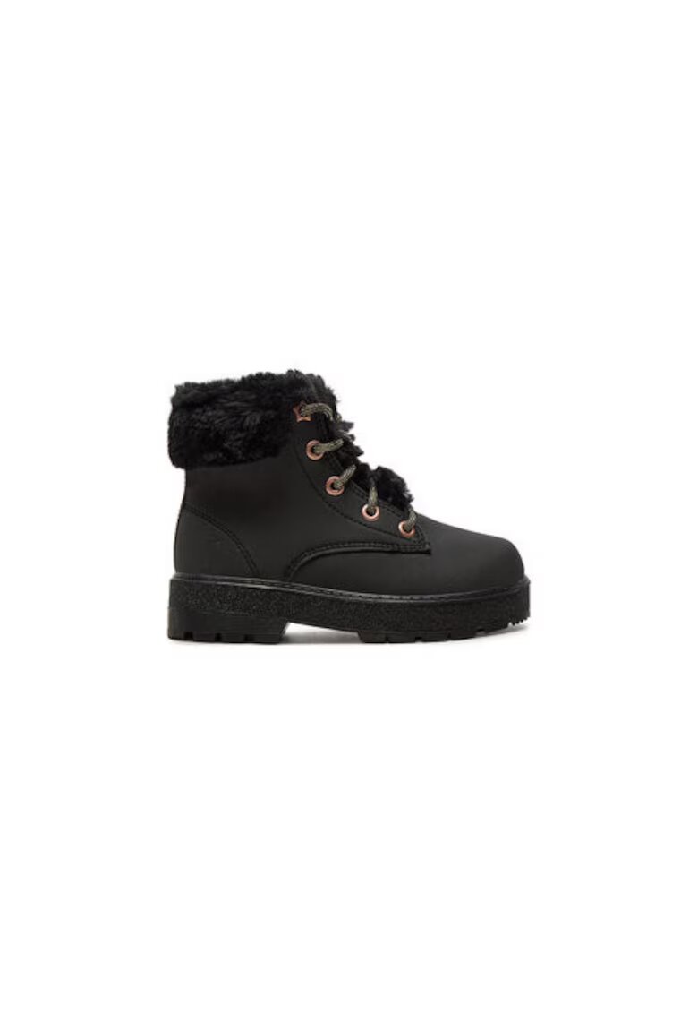 Skechers Ghete de piele ecologica cu garnituri de blana sintetica Street Glitz