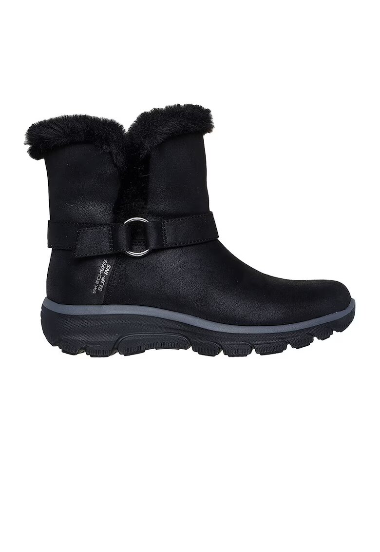 Skechers Ghete de piele ecologica fara inchidere - Negru
