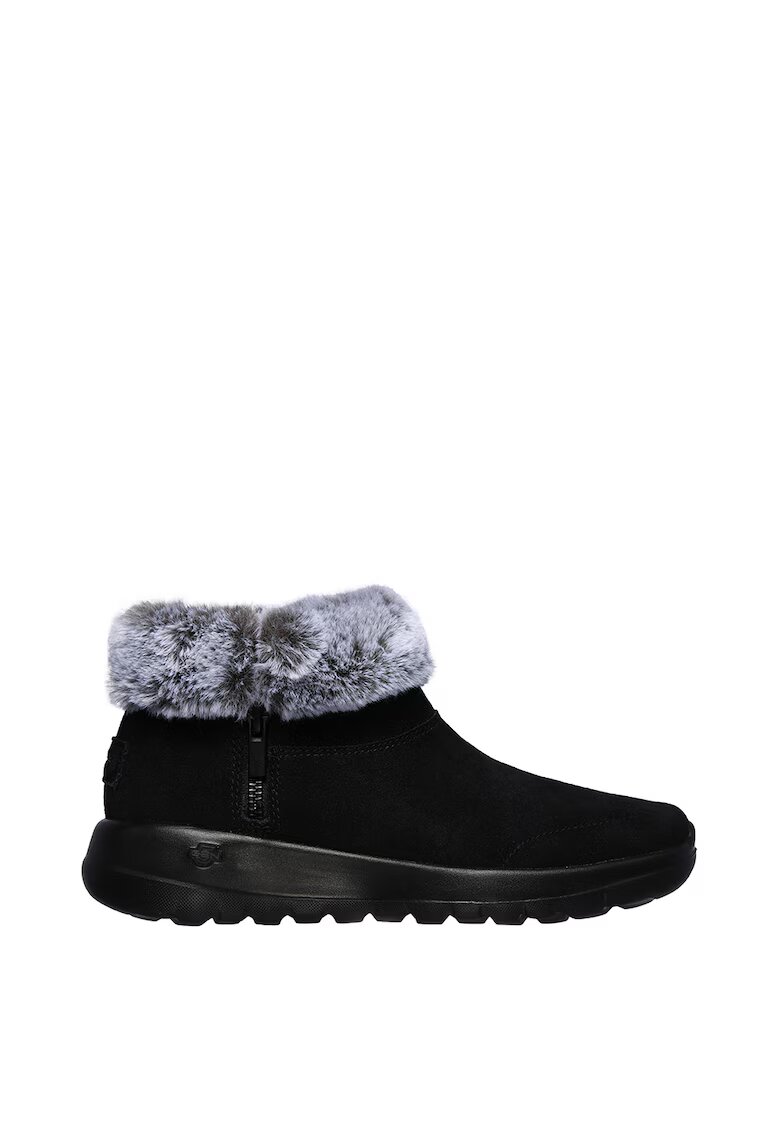 Skechers Ghete de piele intoarsa cu garnitura de blana sintetica On The Go Joy