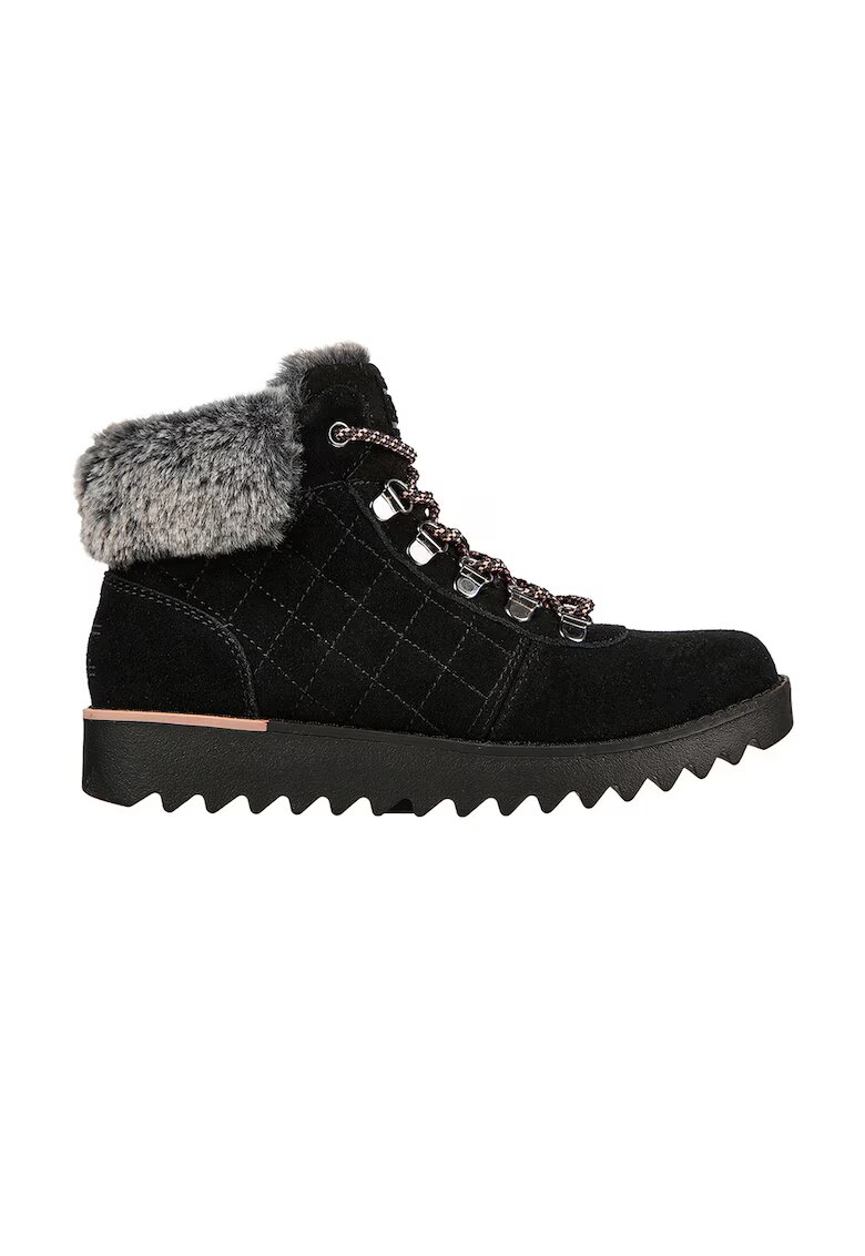 Skechers Ghete de piele intoarsa Mountain Kiss - Frontier Frenzy - Negru/Gri
