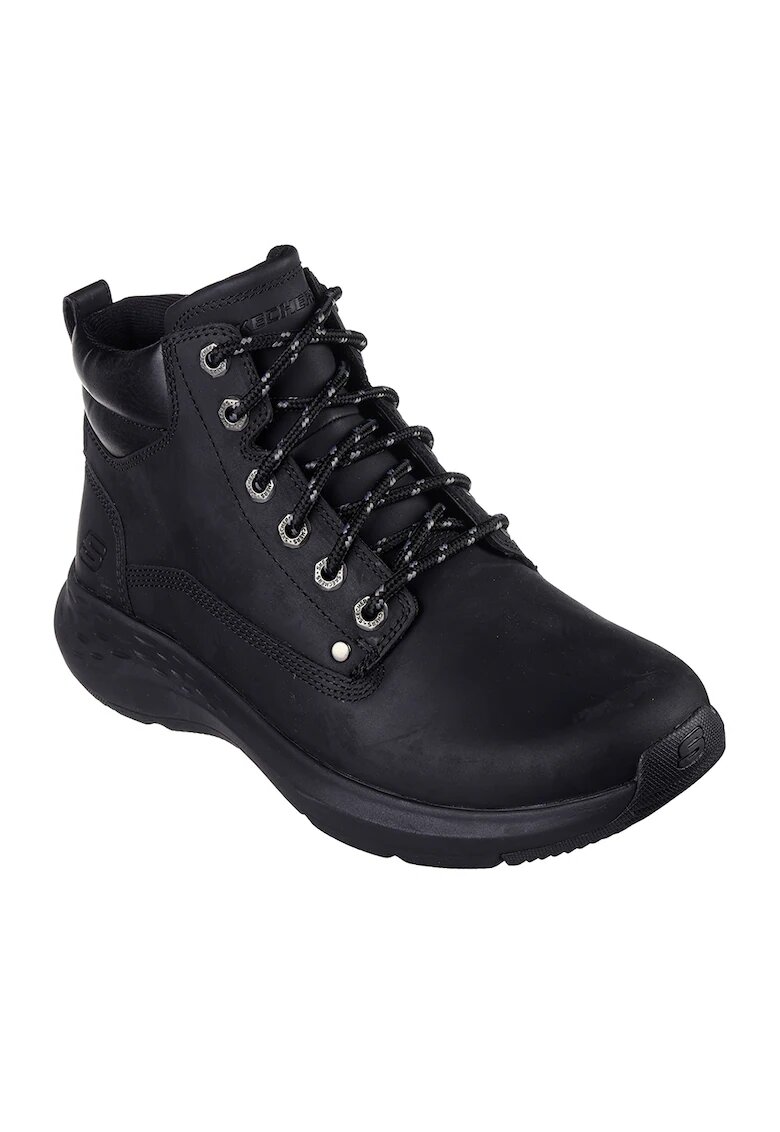 Skechers Ghete de piele si piele ecologica Parson - Negru