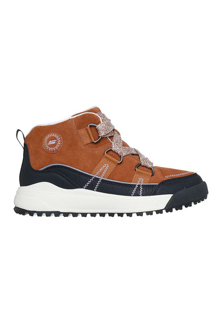 Skechers Ghete din material textil cu garnituri din piele Yana-Collins Landing - Negru/Maro