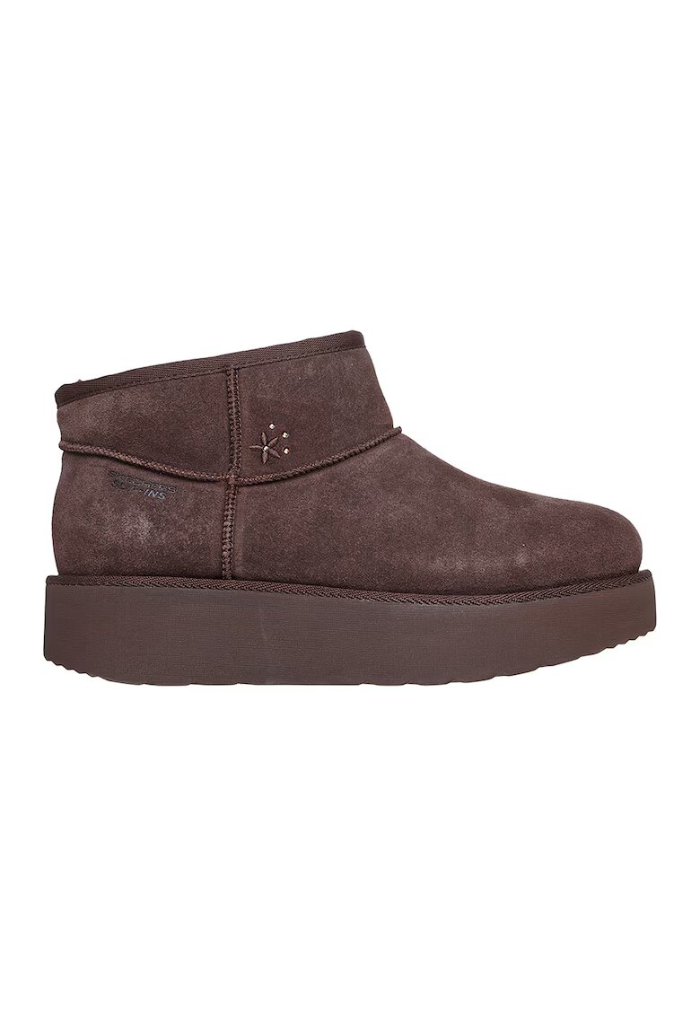 Skechers Ghete din piele intoarsa cu talpa plata Hero - Maro