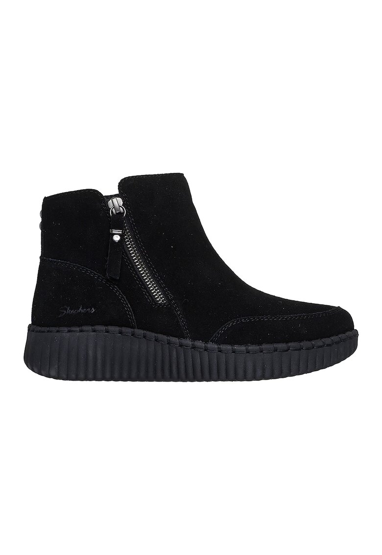 Skechers Ghete din piele intoarsa Wilshire Blvd- Weekend Crush - Negru