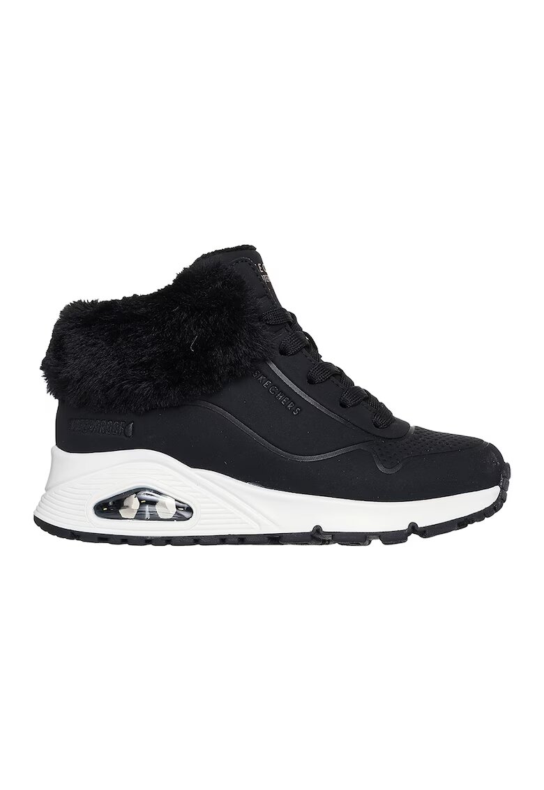 Skechers Ghete impermeabile cu garnituri din material sintetic - Alb/Negru