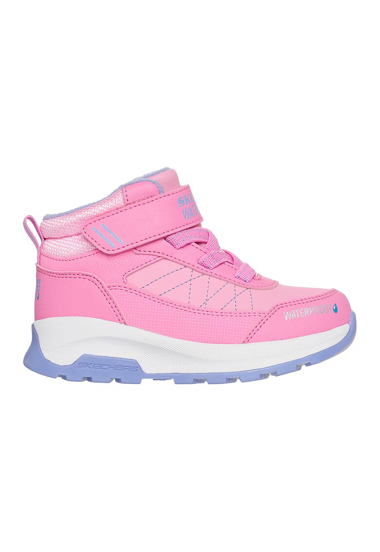 Skechers Ghete impermeabile cu velcro - Albastru lavanda/Roz