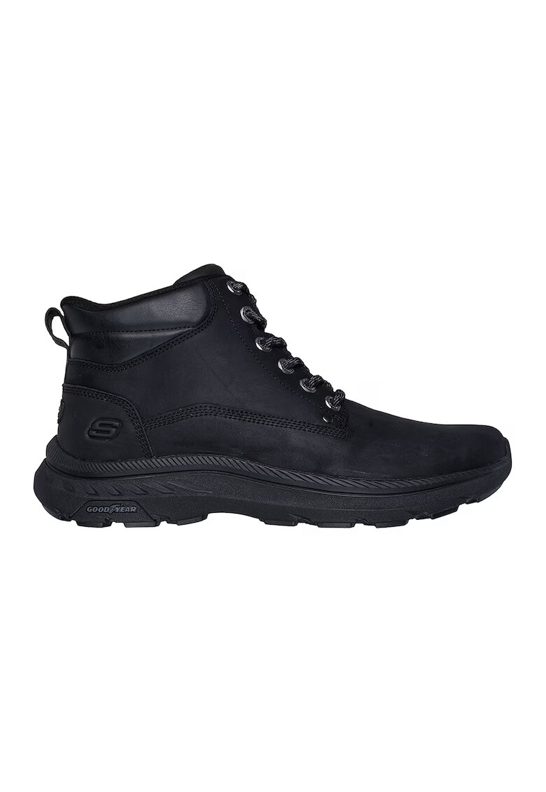Skechers Ghete slip-ins cu garnituri din piele Pollard - Waylon - Negru