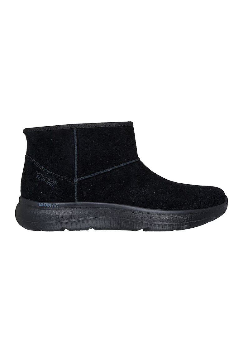 Skechers Ghete slip-ins din piele intoarsa - Negru