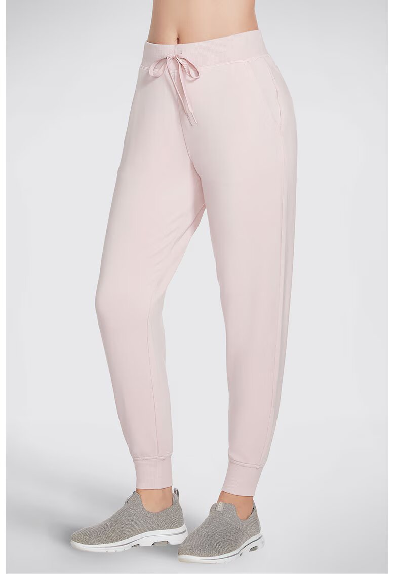 Skechers Pantaloni sport cu snur pentru fitness Restful - Roz pastel