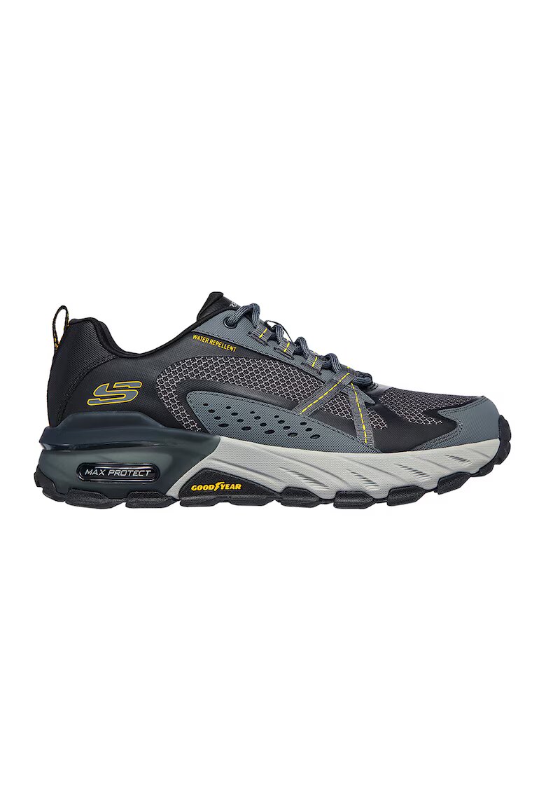 Skechers Pantofi cu garnituri de plasa si finisaj impermeabil Max Protect - Negru/Galben/Albastru prafuit