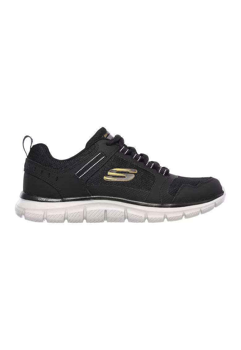 Skechers Pantofi cu insertii de piele pentru fitness Track-Knockhill - Negru