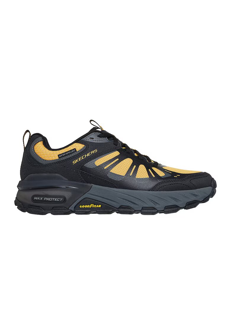 Skechers Pantofi cu straturi exterioare din piele Max Protect pentru alergare pe teren accidentat - Negru/Galben