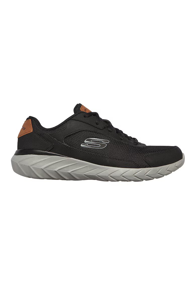 Skechers Pantofi de piele cu insertii de plasa pentru fitness Overhaul 2.0 - Negru stins