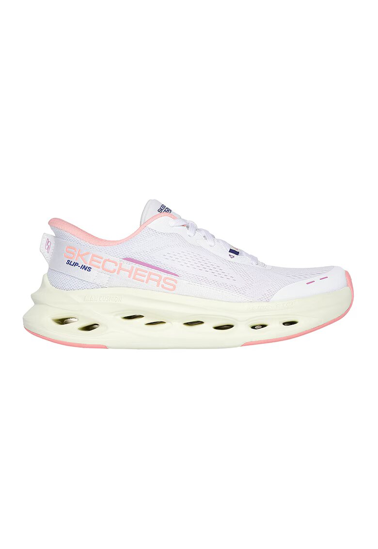 Skechers Pantofi slip-ins din material textil pentru alergare - Alb/Galben/Coral