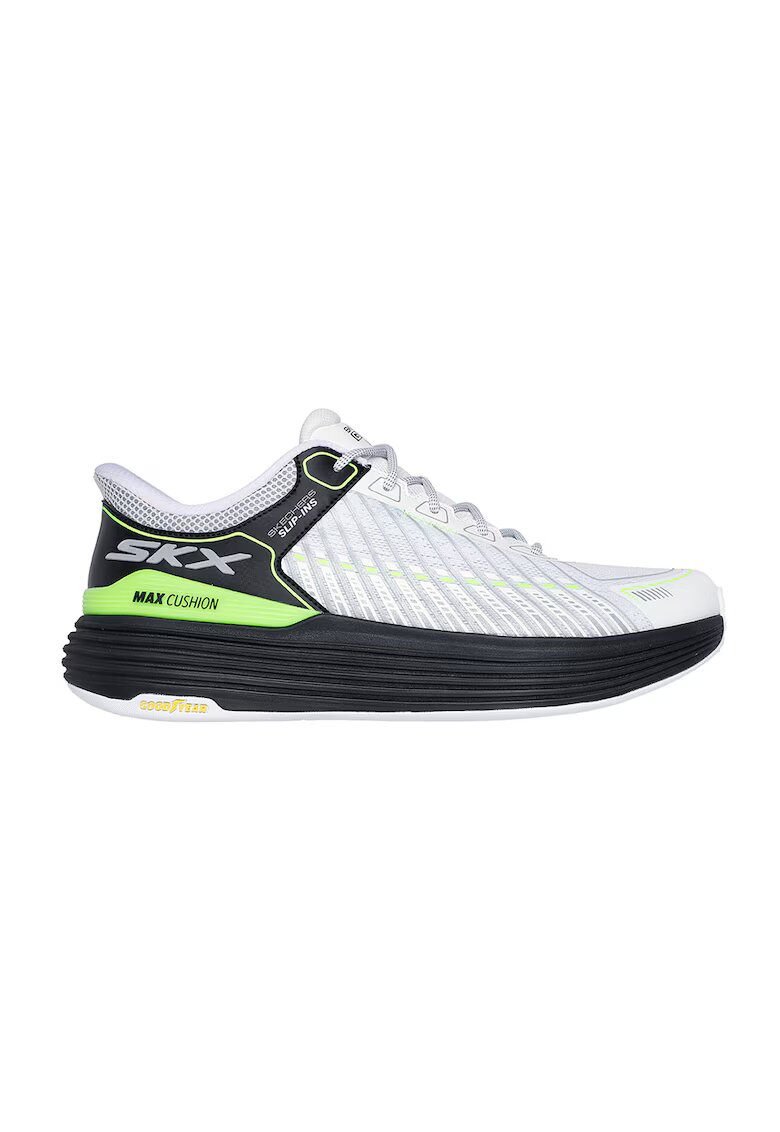 Skechers Pantofi slip-ins din material textil - pentru alergare Max Cushioning Suspension - Alb/Negru/Verde lime