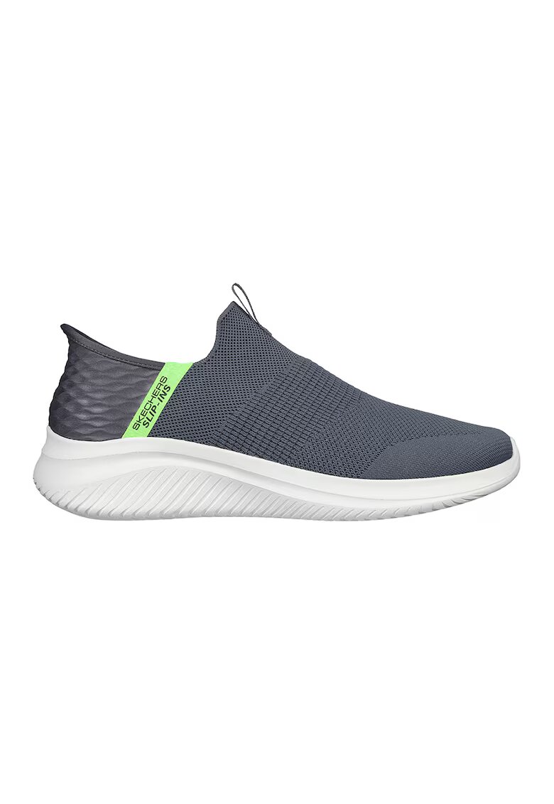 Skechers Pantofi slip-ins - plasa - Ultra Flex - Gri carbune/Verde lime