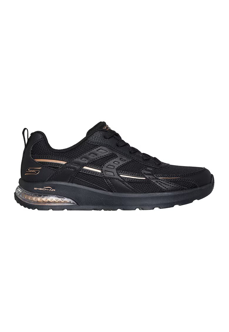 Skechers Pantofi sport Bobs Vision Air cu insertii de piele ecologica - Auriu/Negru