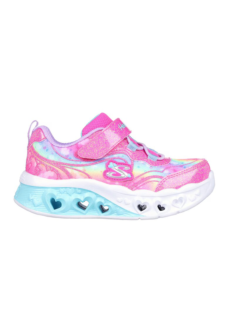 Skechers Pantofi sport cu aspect stralucitor Flutter Heart Lights - Albastru lavanda/Roz aprins