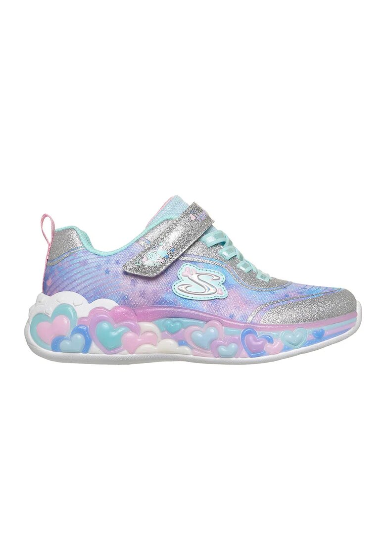 Skechers Pantofi sport cu buton oprire/pornire S-Lights - Albastru indigo/Roz/Argintiu