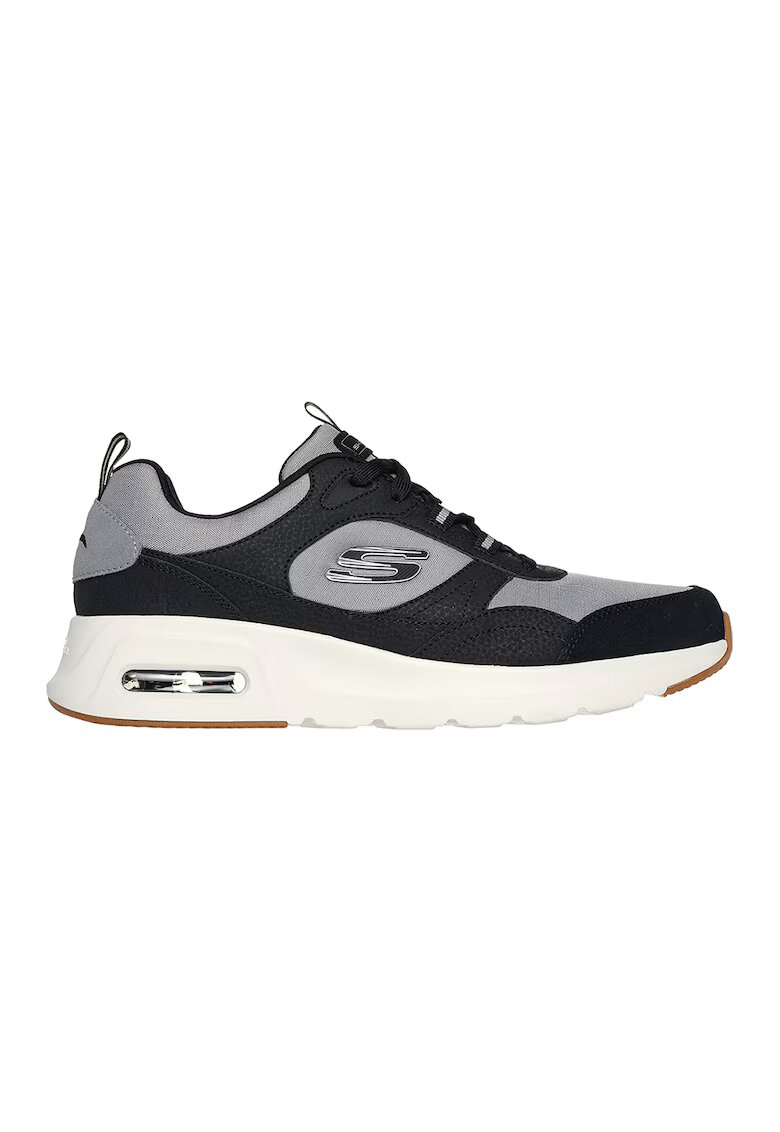 Skechers Pantofi sport cu garnituri de piele ecologica Yatton - Negru/Gri cenusiu