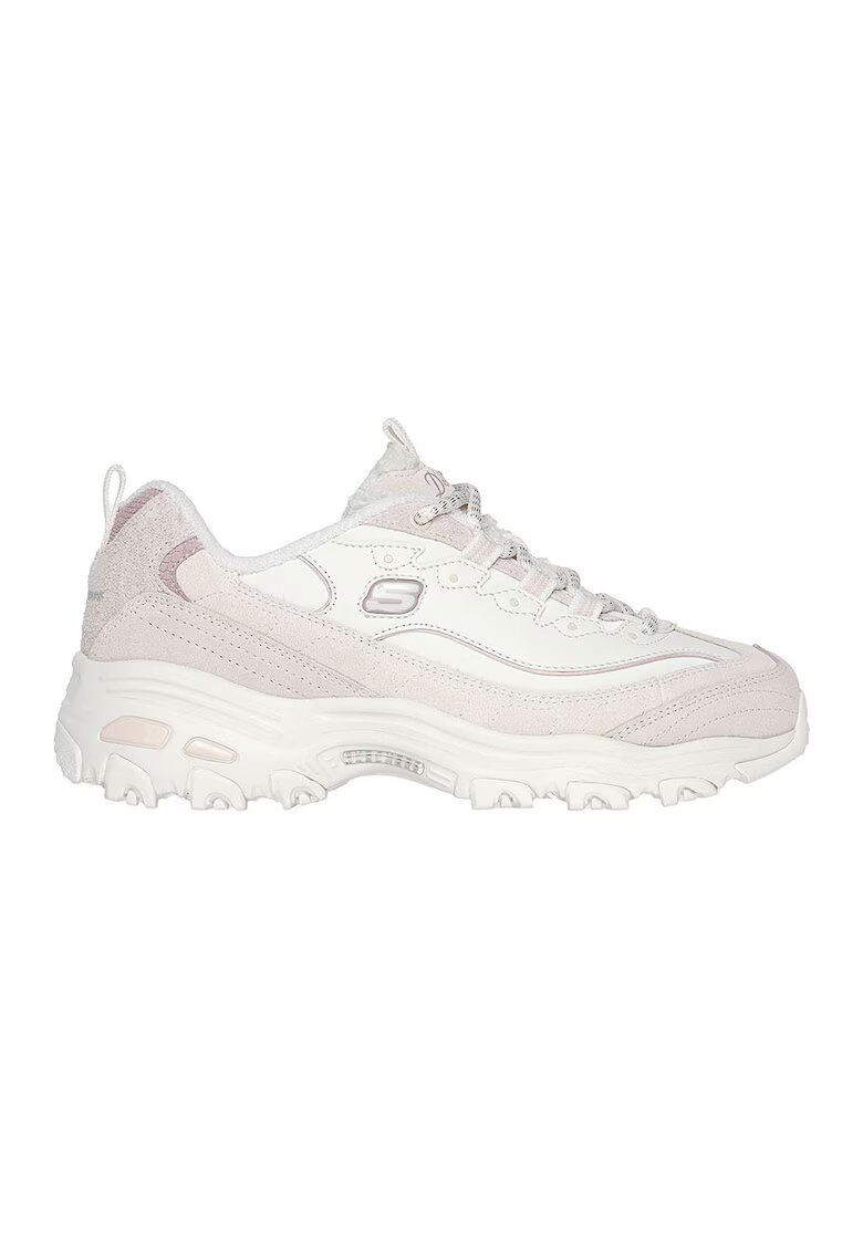 Skechers Pantofi sport cu garnituri de piele intoarsa D'Lites - Crem