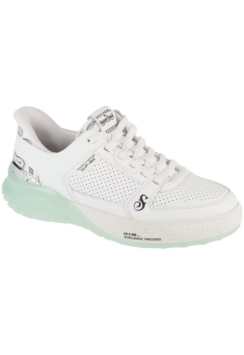 Skechers Pantofi sport cu garnituri de piele Sizzle- Snoop Dog - Alb
