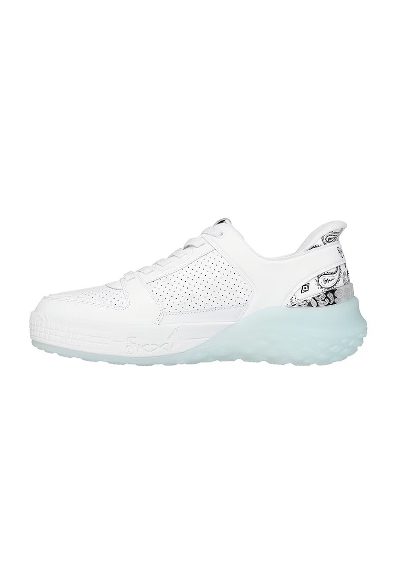 Skechers Pantofi sport cu garnituri de piele Sizzle- Snoop Dog - Alb/Albastru azur