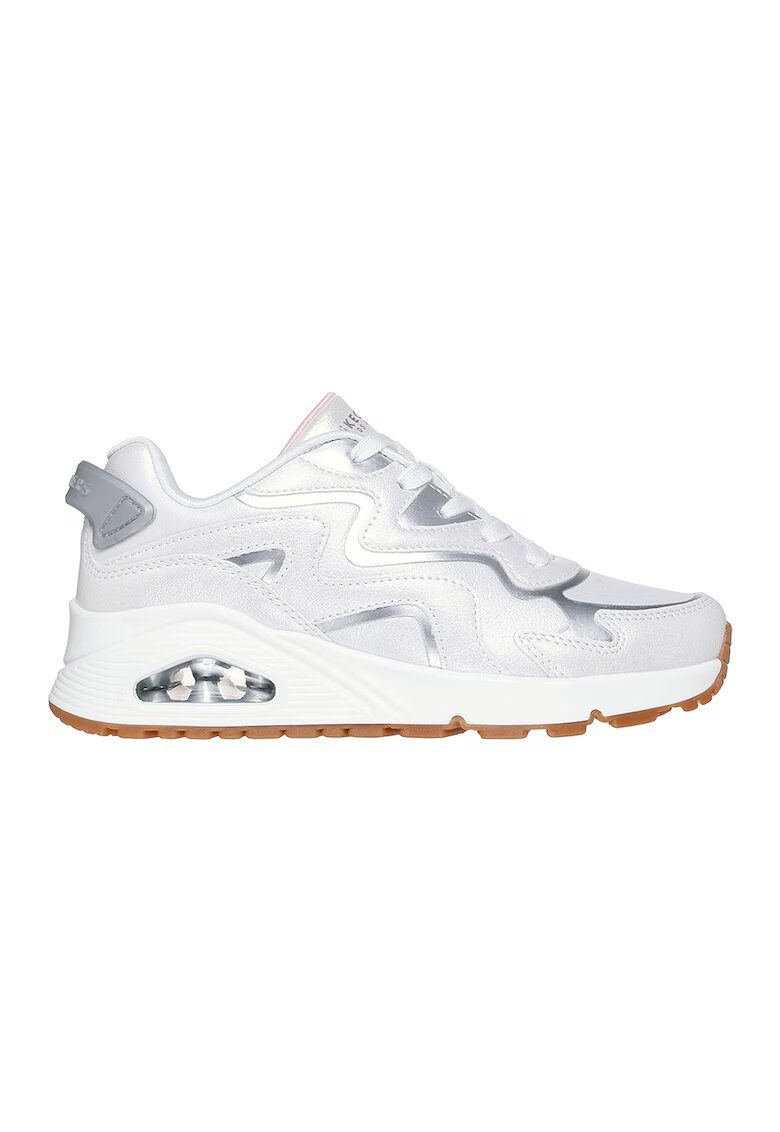 Skechers Pantofi sport cu garnituri metalizate - Gri deschis/Alb optic/Caramel