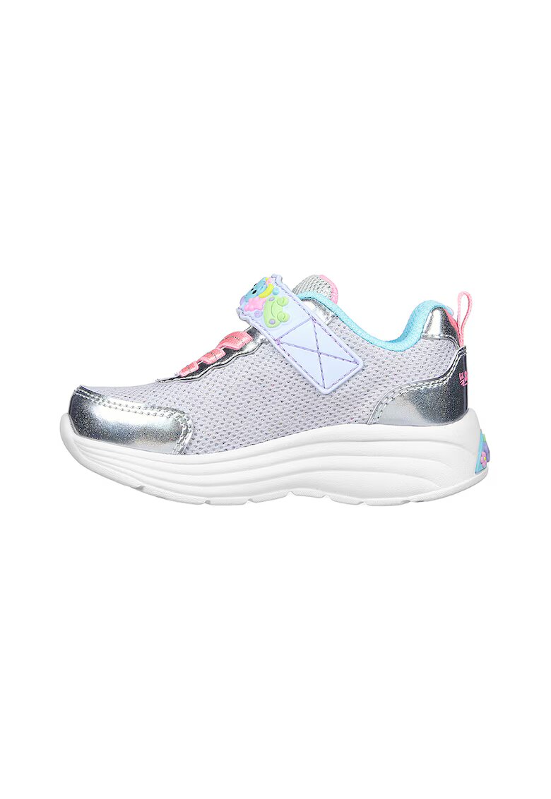 Skechers Pantofi sport cu inchidere velcro My Dreamers - Roz/Argintiu