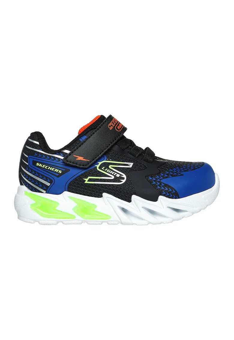 Skechers Pantofi sport cu inchidere velcro S Lights Flex-Glow Bolt - Negru/Albastru