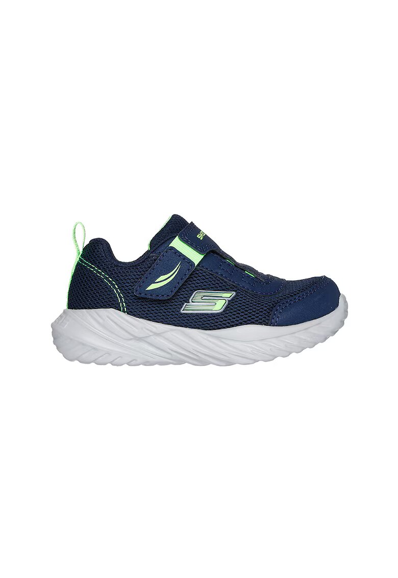 Skechers Pantofi sport cu inchidere velcro si garnituri din plasa - Verde lime/Bleumarin