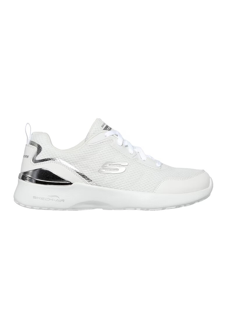 Skechers Pantofi sport cu insertii de piele ecologica Skech-Air Dynamight - Alb/Argintiu