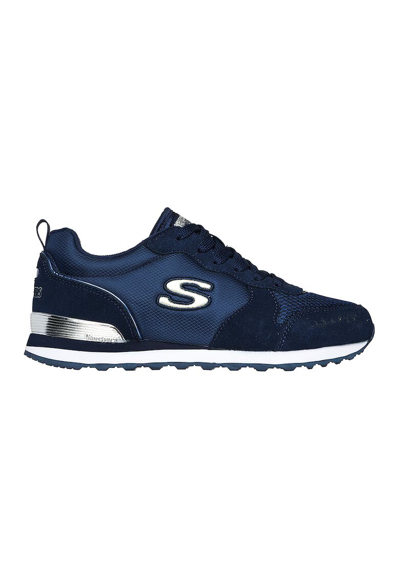 Skechers Pantofi sport cu insertii din piele intoarsa - WIDE FIT - Bleumarin