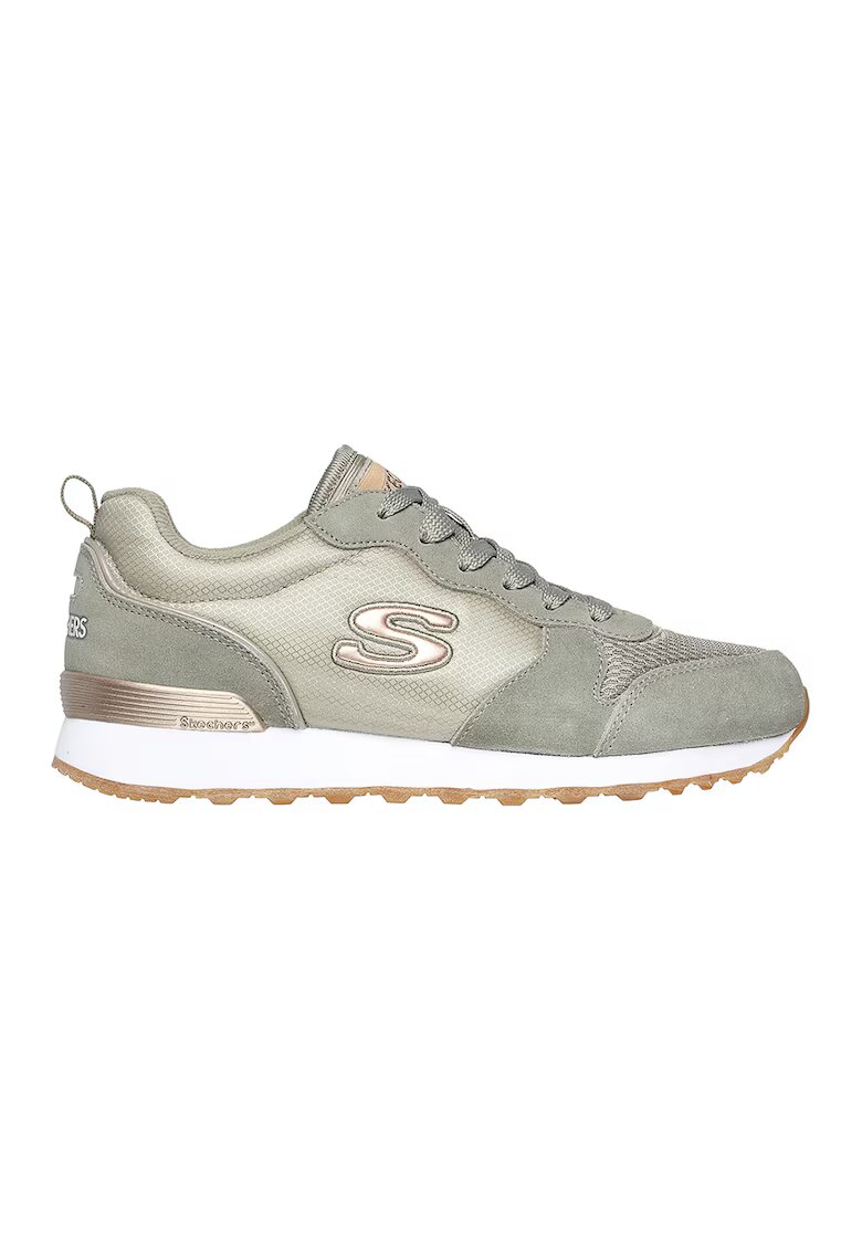 Skechers Pantofi sport cu insertii din piele intoarsa - WIDE FIT - Kaki