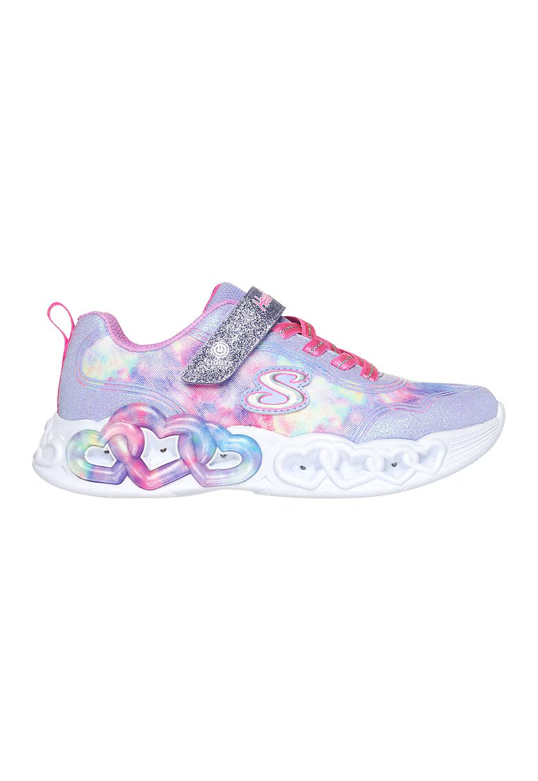 Skechers Pantofi sport cu velcro si LED-uri - Multicolor