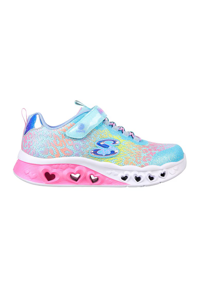 Skechers Pantofi sport cu velcro si LED-uri pe talpa Flutter Heart - Multicolor