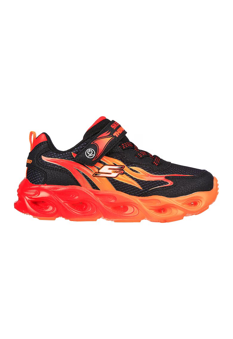 Skechers Pantofi sport cu velcro si LED-uri Thermo-Flash - Heat-Flux - Negru/Portocaliu