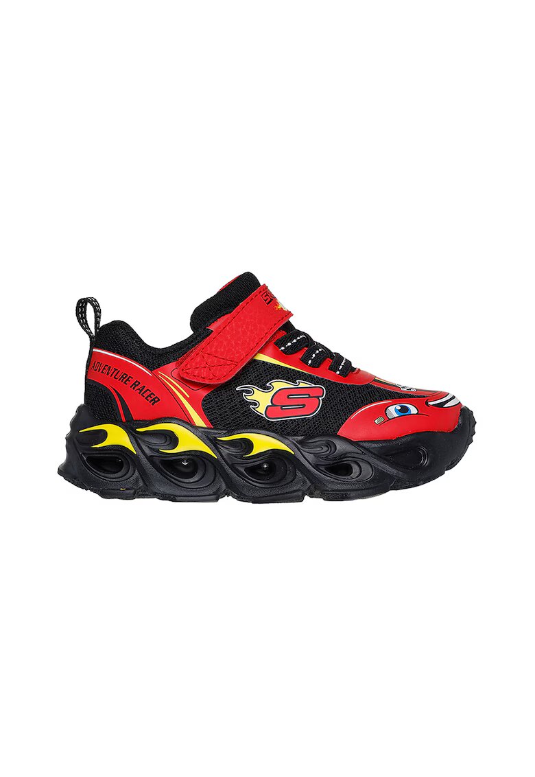 Skechers Pantofi sport cu velcro Thermo Flash - Wheel Buddies - Rosu/Negru