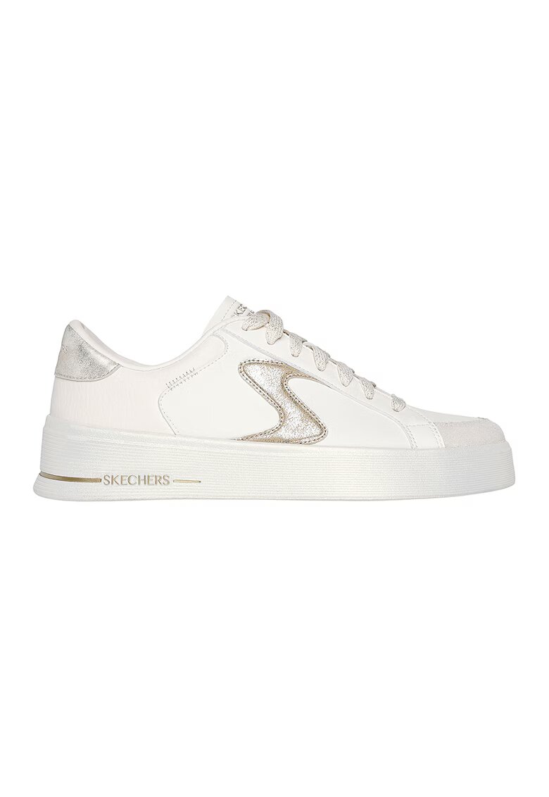 Skechers Pantofi sport de piele ecologica Court&Classics - Alb/Auriu
