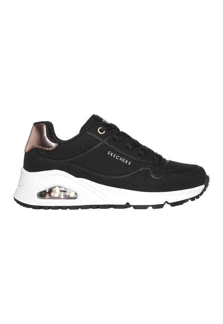 Skechers Pantofi sport de piele ecologica cu segmente peraqsqforate Uno Gen 1 - Negru