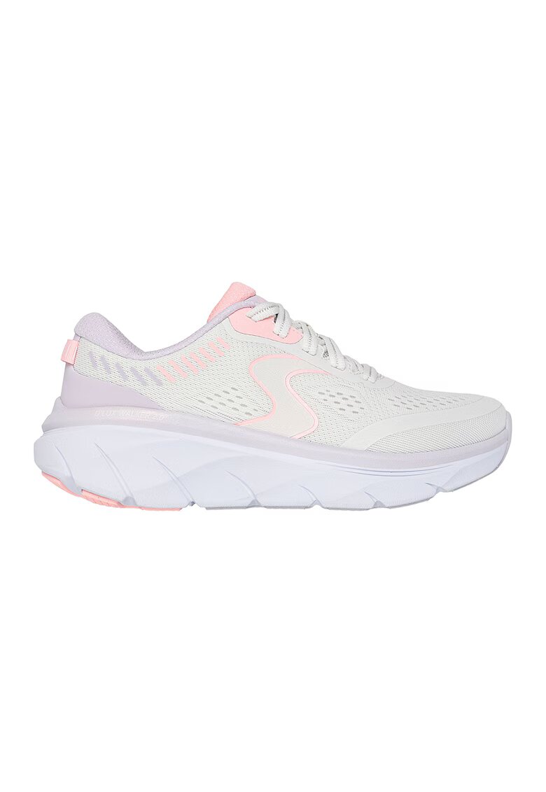 Skechers Pantofi sport de piele ecologica cu sireturi - Roz/Verde menta