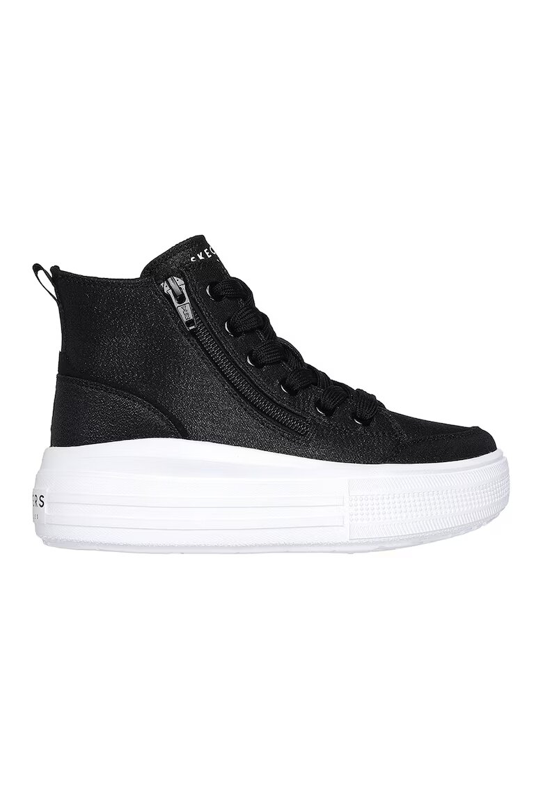 Skechers Pantofi sport de piele ecologica inalti flarform - Negru