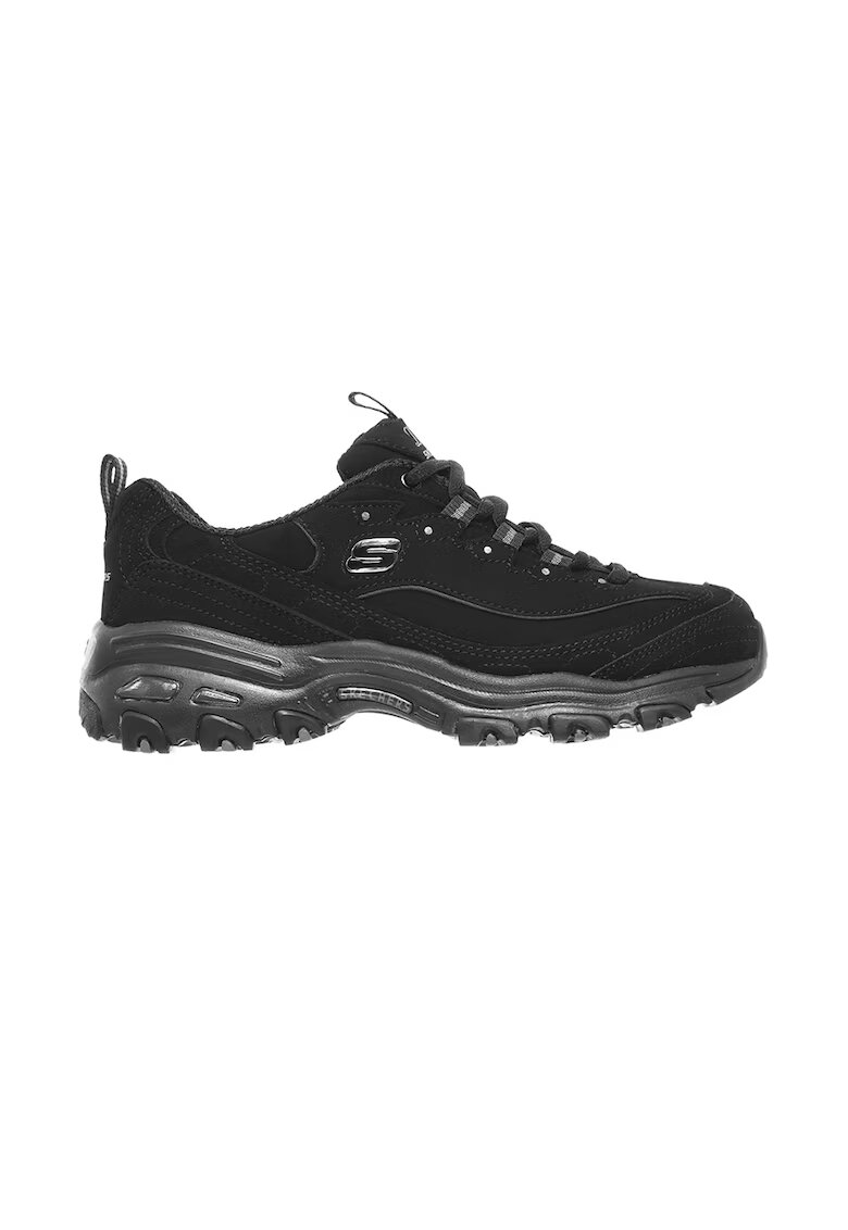 Skechers Pantofi sport de piele ecologica si piele D'Lites Play - Negru