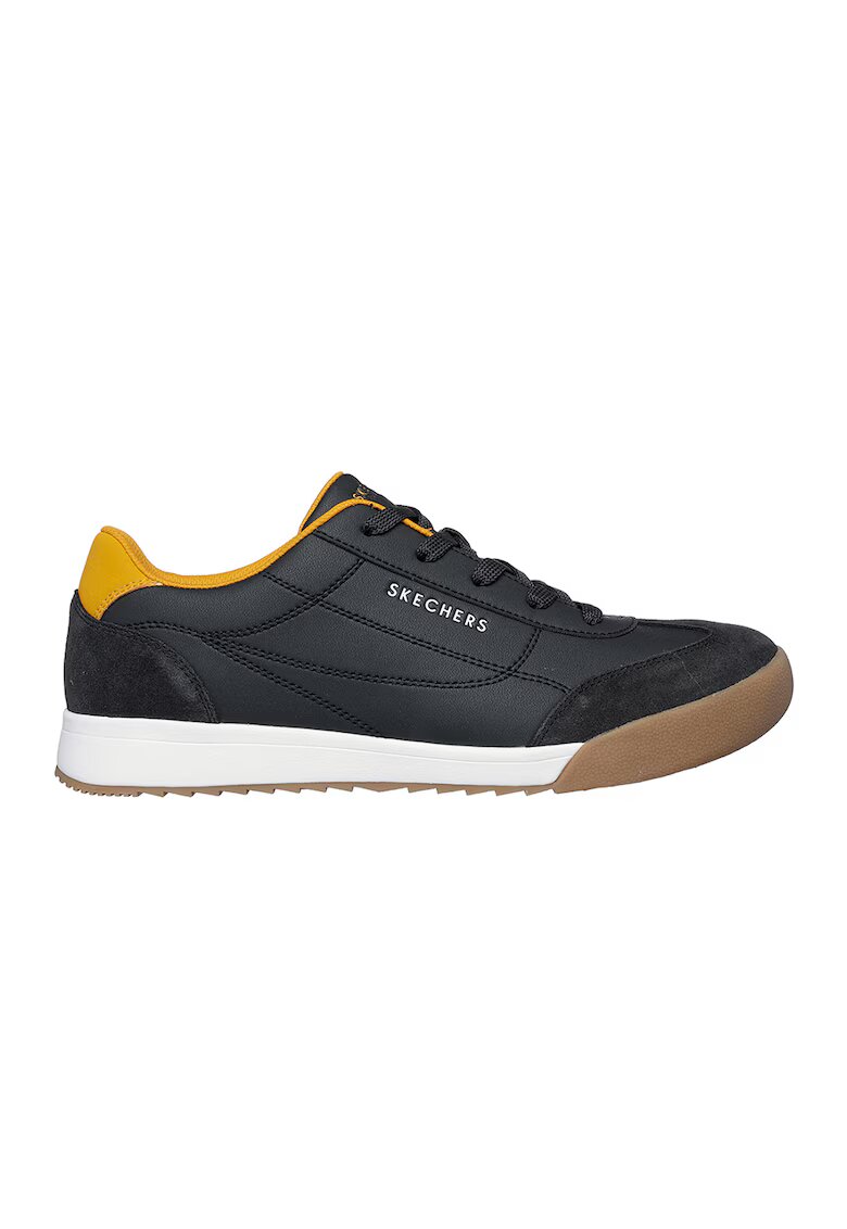Skechers Pantofi sport de piele ecologica si piele intoarsa - Negru/Galben